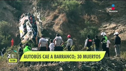 Autobús cae a barranco en Perú; al menos 30 murieron
