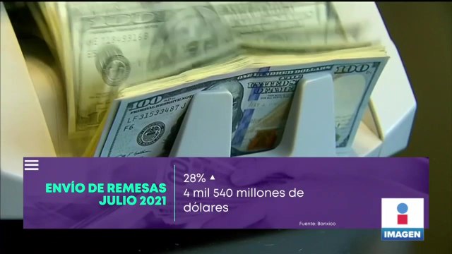 Envío de remesas registra récord en julio