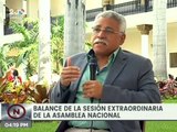 Balance de Sesión Extraordinaria de la Asamblea Nacional