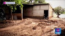 Desbordamiento de río deja sin patrimonio a habitantes de La Huacana