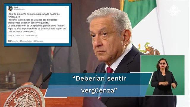 Critican a AMLO por presumir “récord histórico” en remesas en Tercer Informe de Gobierno