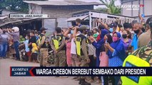Warga Cirebon Berebut Sembako Dari Presiden