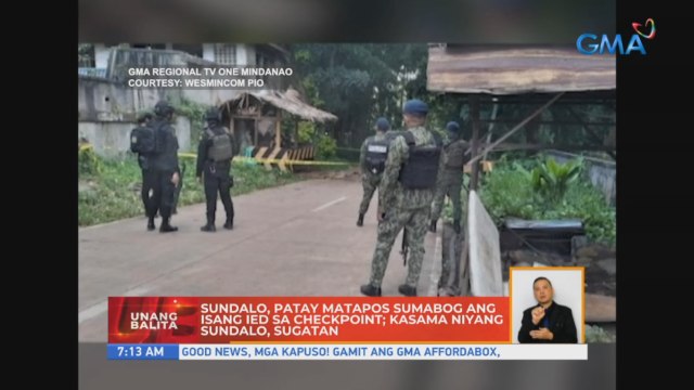 Sundalo, patay matapos sumabog ang isang IED sa checkpoint | UB