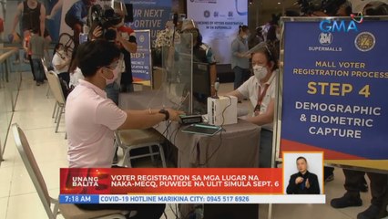 Voter registration sa mga lugar na naka-MECQ, puwede na ulit simula September 6 | UB