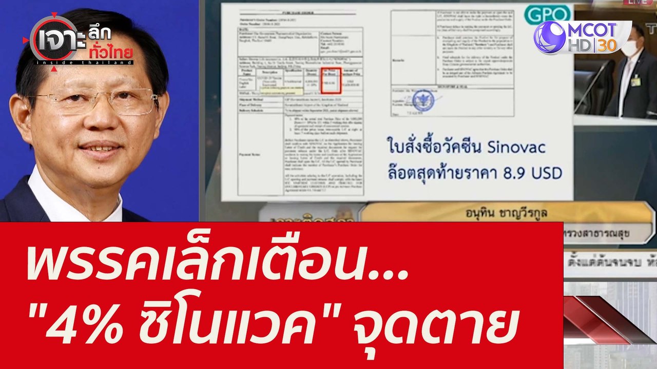 พรรคเล็กเตือน..."4% ซิโนแวค" จุดตาย : เจาะลึกทั...