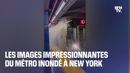 Les images impressionnantes du métro inondé à New York