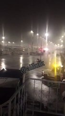 İstanbul Havalimanı'nda fırtına nedeniyle bagajlar ve konteynerler savruldu