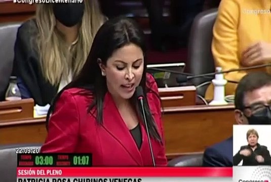 Titular de Comisión de Mujer pone en duda denuncia de Chirinos a Bellido por agresión verbal
