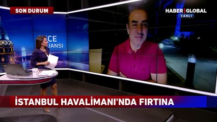 İstanbul Havalimanı'nda korkutan fırtına! Valizler apronda sürüklendi