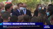 Marseille: Emmanuel Macron accueilli par les élèves d'une l'école du XIIIe arrondissement