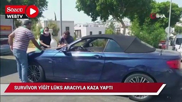Survivor Yiğit spor otomobili ile Bodrum’da kaza yaptı
