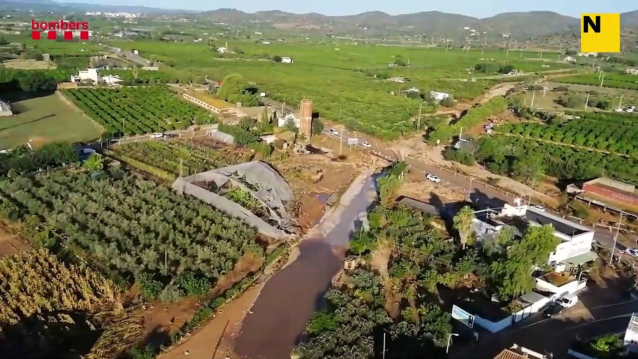 Imatges aèries de les inundacions del Montsià i Baix Ebre