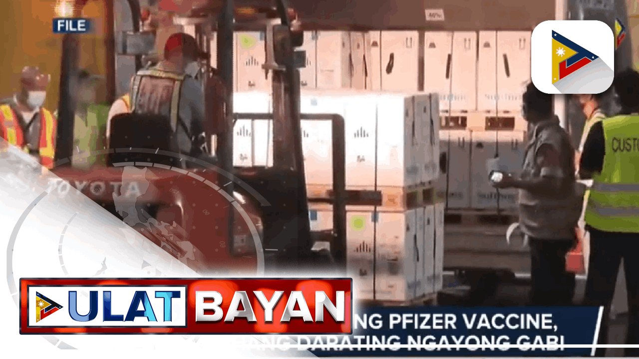 Higit 183-K doses ng Pfizer vaccine, inaasahang darating ngayong gabi