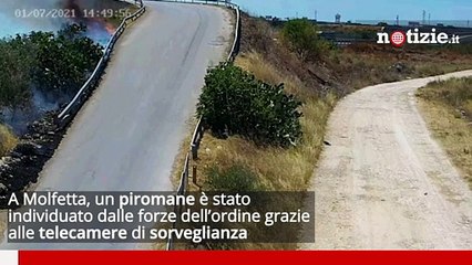 Molfetta, piromane incastrato dai video: lanciava dall'auto pezzi di carta in fiamme