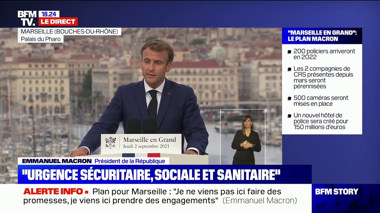 Emmanuel Macron: "20 millions d'euros sont actuellement investis dans le département pour la politique de la ville, dont 17 pour la seule ville de Marseille"