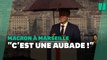 À Marseille, le discours de Macron interrompu par la pluie…. et un souci technique