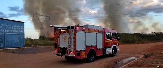 Incêndio consome vegetação atrás da Rodoviária Interestadual de Brasília