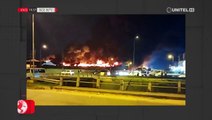 Incendio de gran magnitud afecta a una fábrica de colchones en Santa Cruz