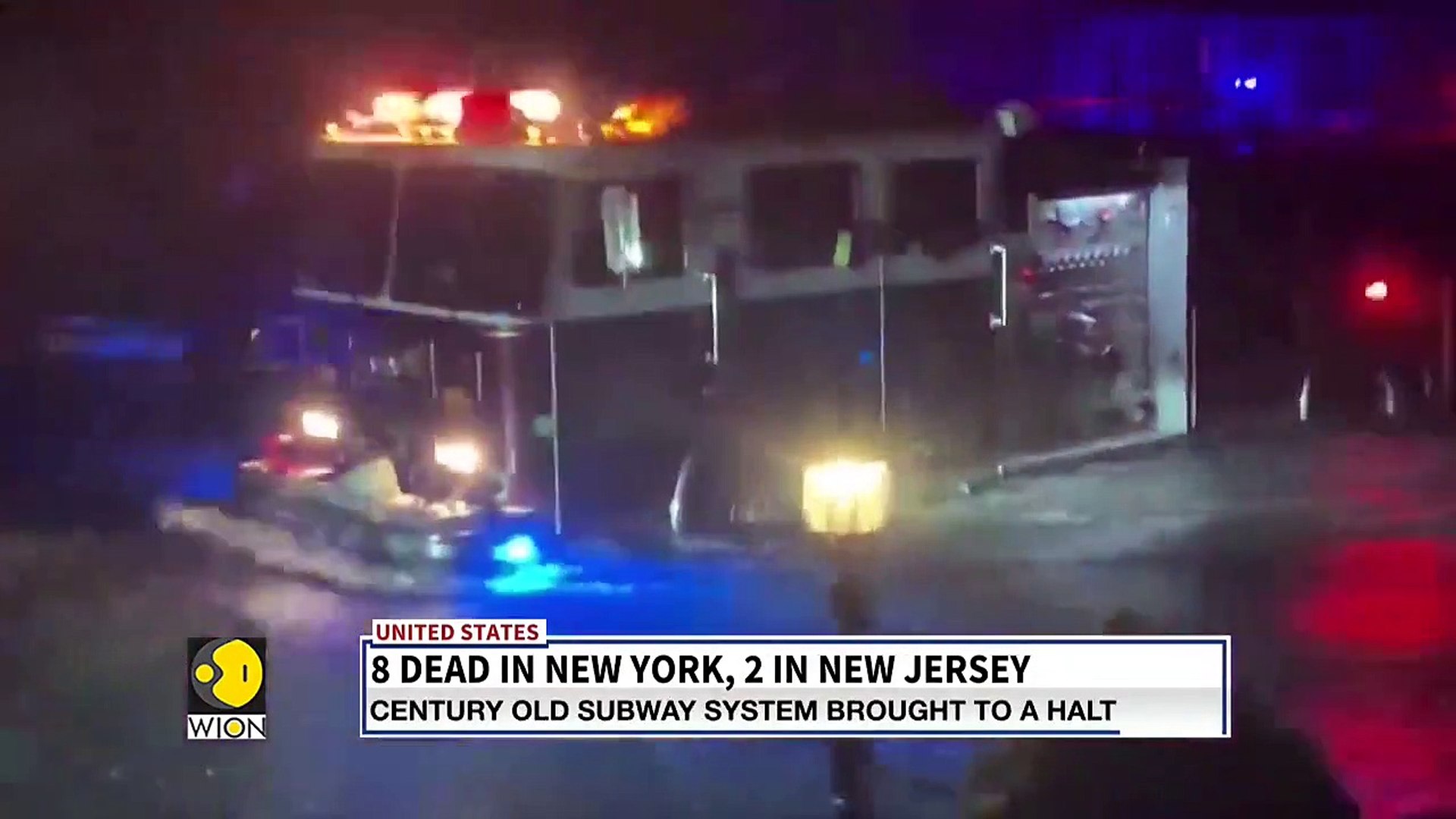 Rainwater gushes into New York subway stations _ Storm Ida _ Latest World English News _ WION News