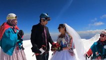 Unik, Pasangan Suami Istri di Bolivia Menikah di Puncak Gunung Illimani