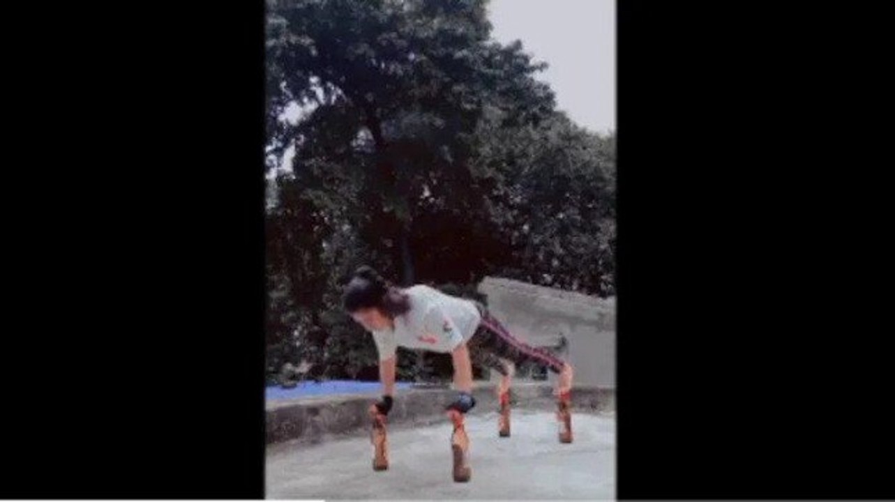 Watch: 17-year-old girl does push-ups on glass bottles in Kolkata