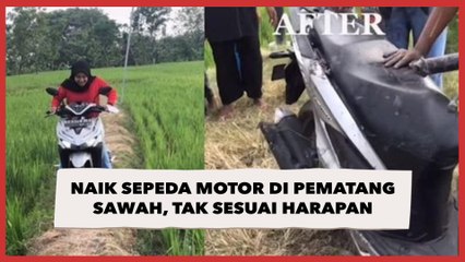 Buat Konten Naik Sepeda Motor di Pematang Sawah, Ending Video Tak Sesuai Harapan