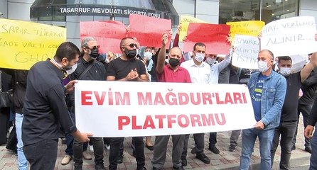 ‘Evim’ mağdurları TMSF önünde eylem yaptı