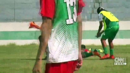 Futbol sahasını arılar bastı