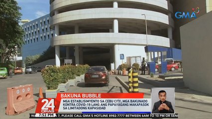 Mga establisimyento sa Cebu City, mga bakunado vs. COVID-19 lang ang papayagang makapasok sa limitadong kapasidad | 24 Oras