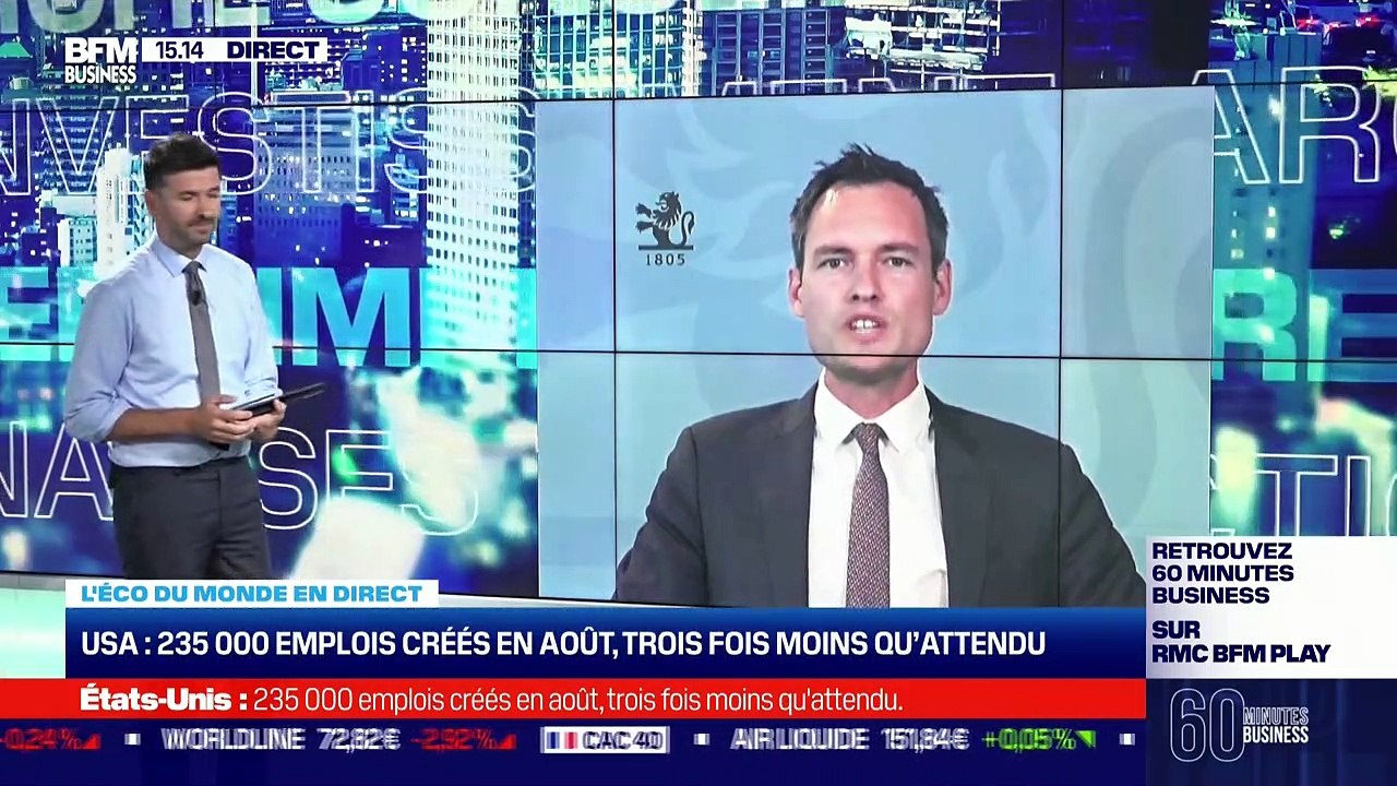 Thomas Costerg (Pictet Wealth Management) : 235 000 emplois créés en août aux États-Unis, trois fois moins qu'attendu ! - 03/09
