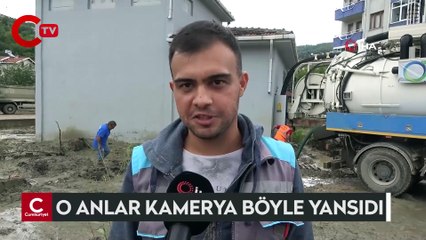 O anlar saniye saniye kamera: Sel bölgesinde korkutan heyelan