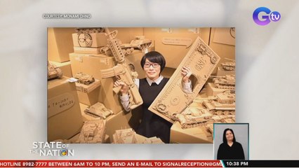 Download Video: Mga sculpture na gawa sa kahon, obra ng isang Japanese artist | SONA