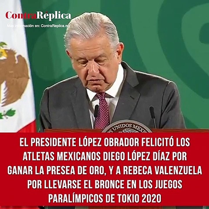 El presidente López Obrador felicitó los atletas mexicanos que participan en los Juegos Paralímpicos de Tokio 2020. A Diego López Díaz por ganar la presea de oro en natación, y a Rebeca Valenzuela por llevarse el bronce en lanzamiento de bala.
