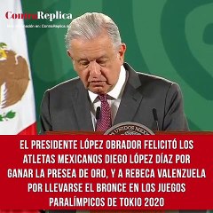 El presidente López Obrador felicitó los atletas mexicanos que participan en los Juegos Paralímpicos de Tokio 2020. A Diego López Díaz por ganar la presea de oro en natación, y a Rebeca Valenzuela por llevarse el bronce en lanzamiento de bala.