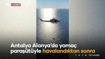 Yamaç paraşütüyle kayalıklara düşen kişi helikopterle kurtarıldı