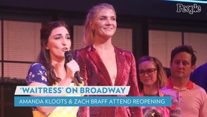 Amanda Kloots Takes Zach Braff to Broadway Reopening of Waitress, Which Starred Her Late Husband