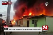 Piura: incendio arrasa con más de 30 casas en asentamiento humano