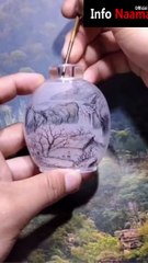Painting inside a Glass Bottle