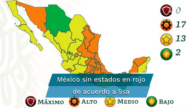 Sin estados en rojo, Secretaría de Salud actualiza semáforo epidemiológico