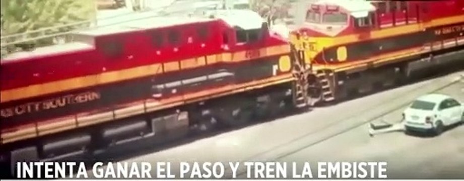 Intenta ganar El Paso y tren la embiste