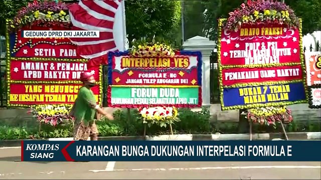 Interpelasi Soal Formule E Gagal, Karangan Bunga Hiasi DPRD DKI Jakarta Dukung PSI dan PDIP