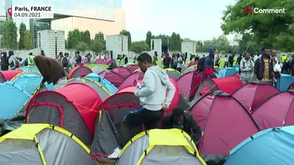 Migrant camp near Paris dismantled and people evacuated by bus