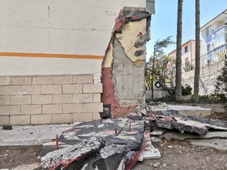 Ankara'da kolonu çatlayan binadan numune alındı