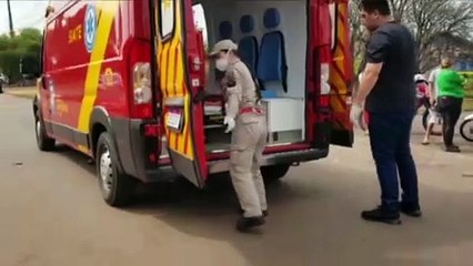 Motociclista fica ferido em colisão no Bairro Santa Felicidade