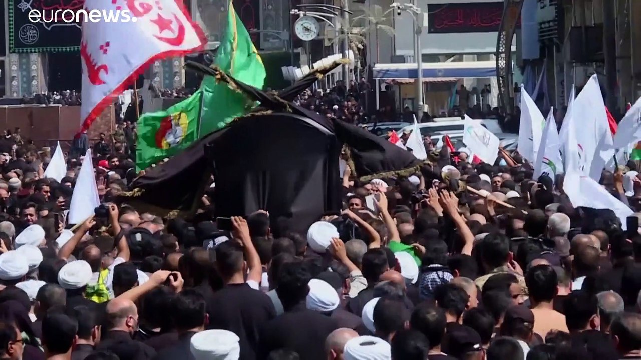 شاهد: تشييع جثمان المرجع الشيعي العراقي محمد سعيد الحكيم في كربلاء