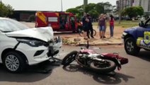 Motociclista fica ferido em colisão na Rua Maranhão esquina com a JK