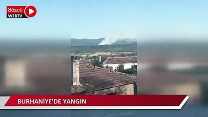 Burhaniye'de yangın