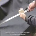 forging a katana from old steel spring- Guinness World Records Track Forged into a Beautiful KATANA
