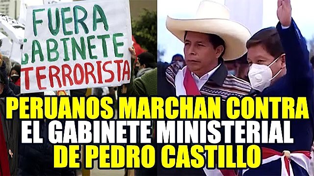REALIZAN GRAN MARCH4 FRENTE A LA CASA DE PEDRO CASTILLO EN CONTRA DEL GABINETE MINISTERIAL