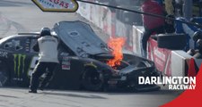 Riley Herbst runs into Tommy Joe Martins in blind wreck at Darlington